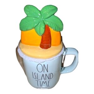 RAE Dunn On Island Time Palm Tree Lidded Mug